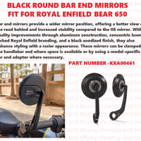 Black Round Bar End Mirrors fit for Royal Enfield Bear 650