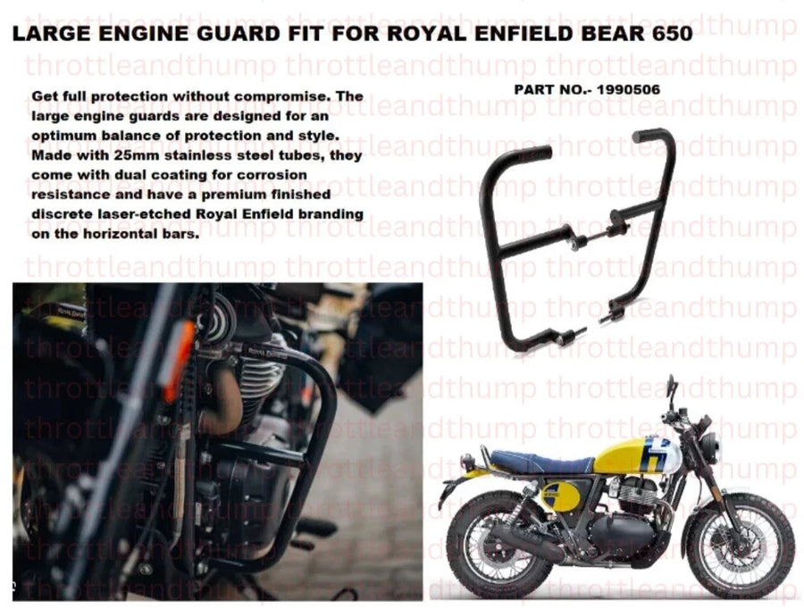 Black Large Engine Guards fit for Royal Enfield Bear 650