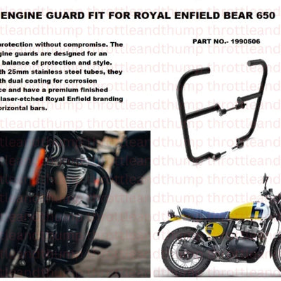 Black Large Engine Guards fit for Royal Enfield Bear 650