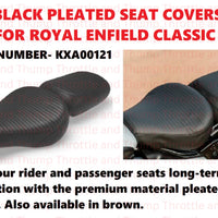 Black Pleated Seat Covers fit for Royal Enfield Classic 350