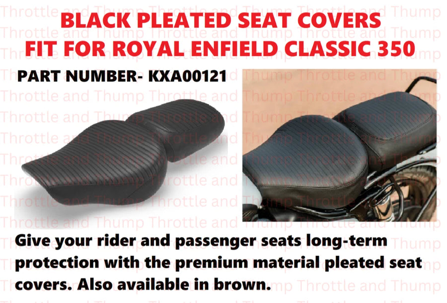 Black Pleated Seat Covers fit for Royal Enfield Classic 350
