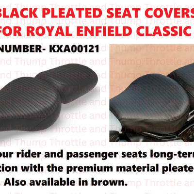 Black Pleated Seat Covers fit for Royal Enfield Classic 350