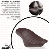 Brown Low Ride Dual Seat fit for Royal Enfield Bullet 350