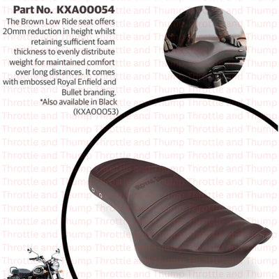 Brown Low Ride Dual Seat fit for Royal Enfield Bullet 350