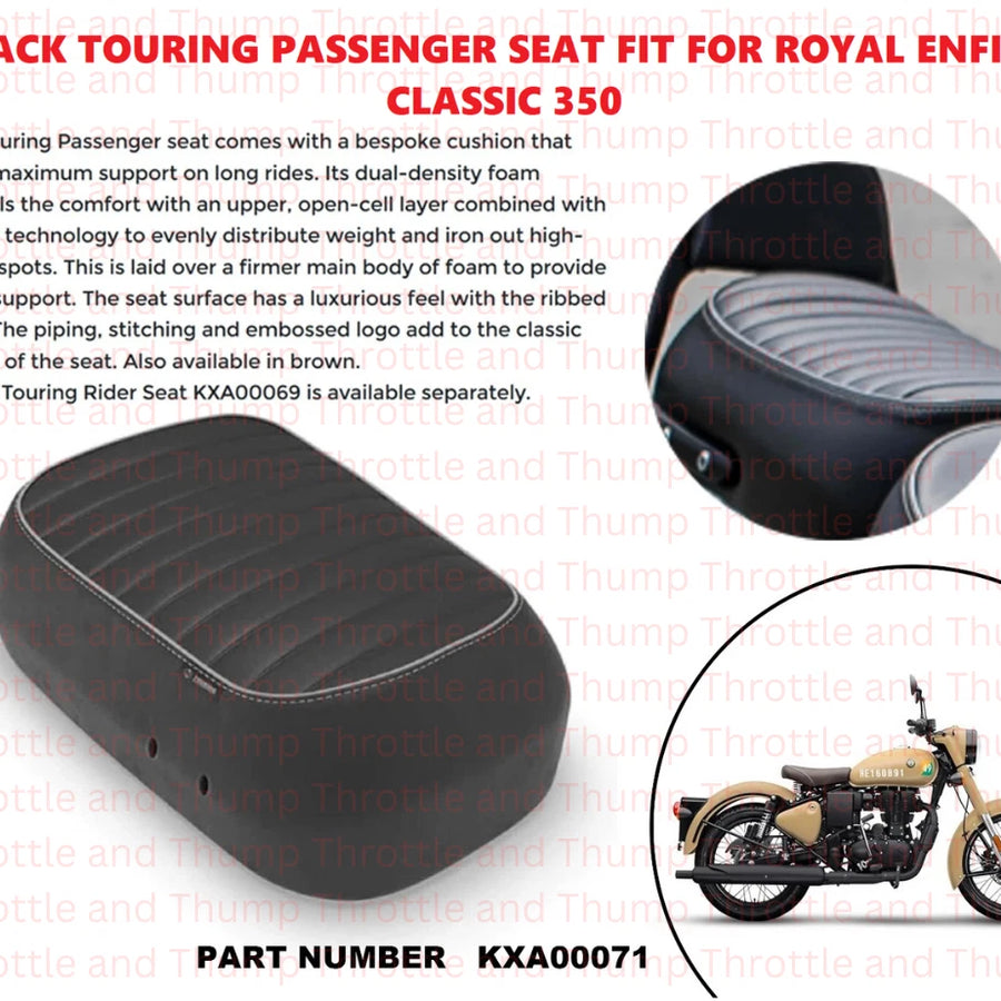 Black Touring Passenger Seat fit for Royal Enfield Classic 350