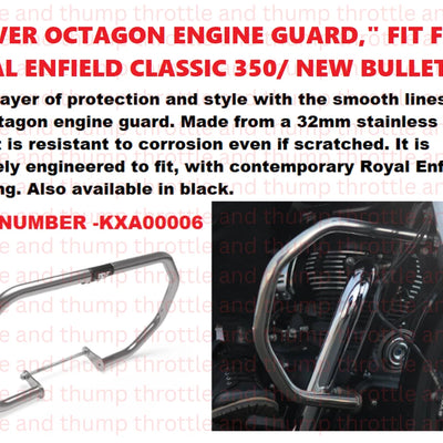 Silver Octagon Engine Guard fit for Royal Enfield Classic 350