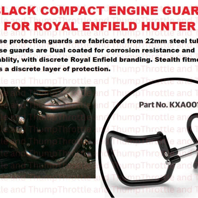 Black Compact Engine Guards fit for Royal Enfield Hunter 350