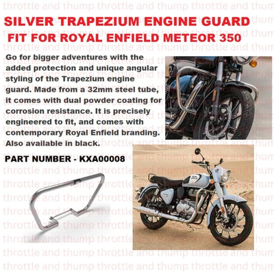 Silver Trapezium Engine Guard fit for Royal Enfield Meteor 350