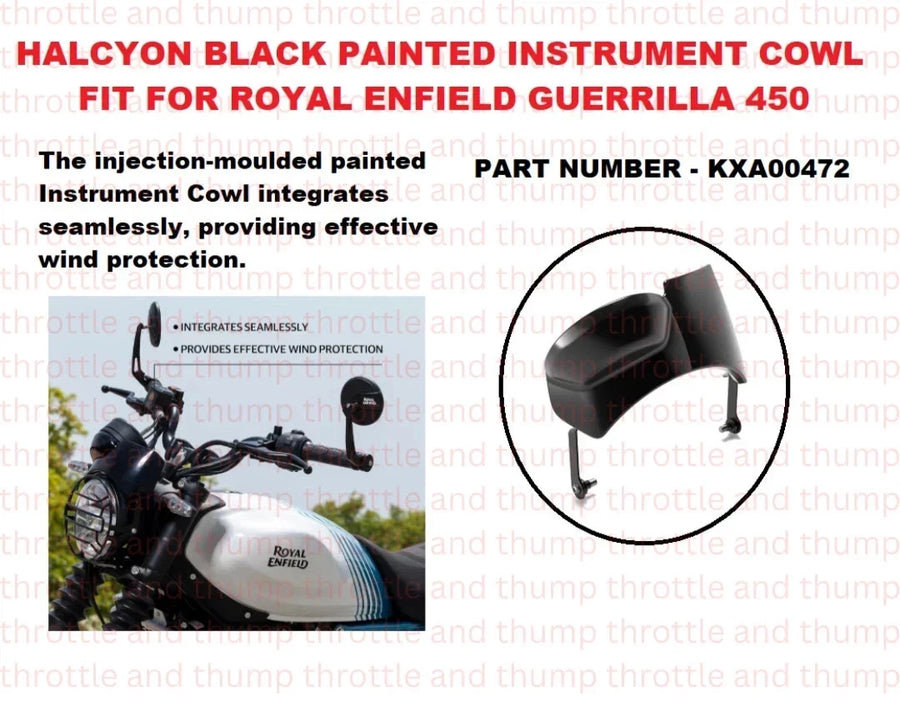 Halcyon Black Painted Instrument Cowl fit for Royal Enfield Guerrilla 450