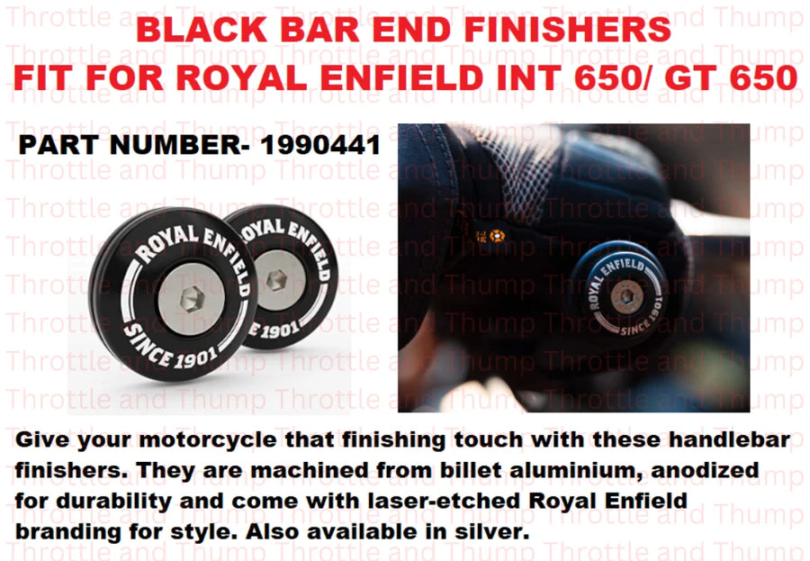 Black Bar End Finishers fit for Royal Enfield Continental GT 650