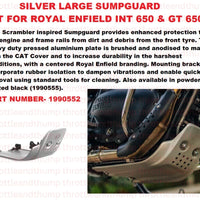 Silver Large Sumpguard fit for Royal Enfield Interceptor 650
