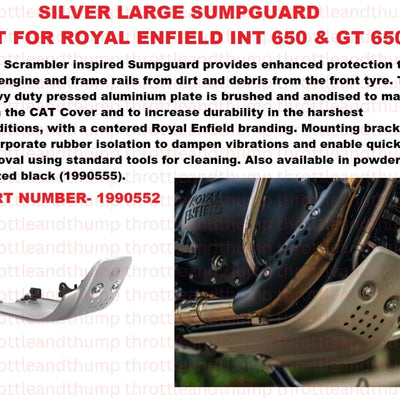 Silver Large Sumpguard fit for Royal Enfield Interceptor 650