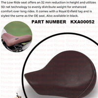 Brown Low Ride Rider Seat fit for Royal Enfield Classic 350