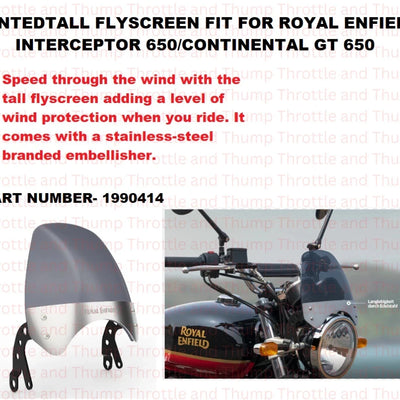Tinted Tall Flyscreen fit for Royal Enfield Continental GT 650