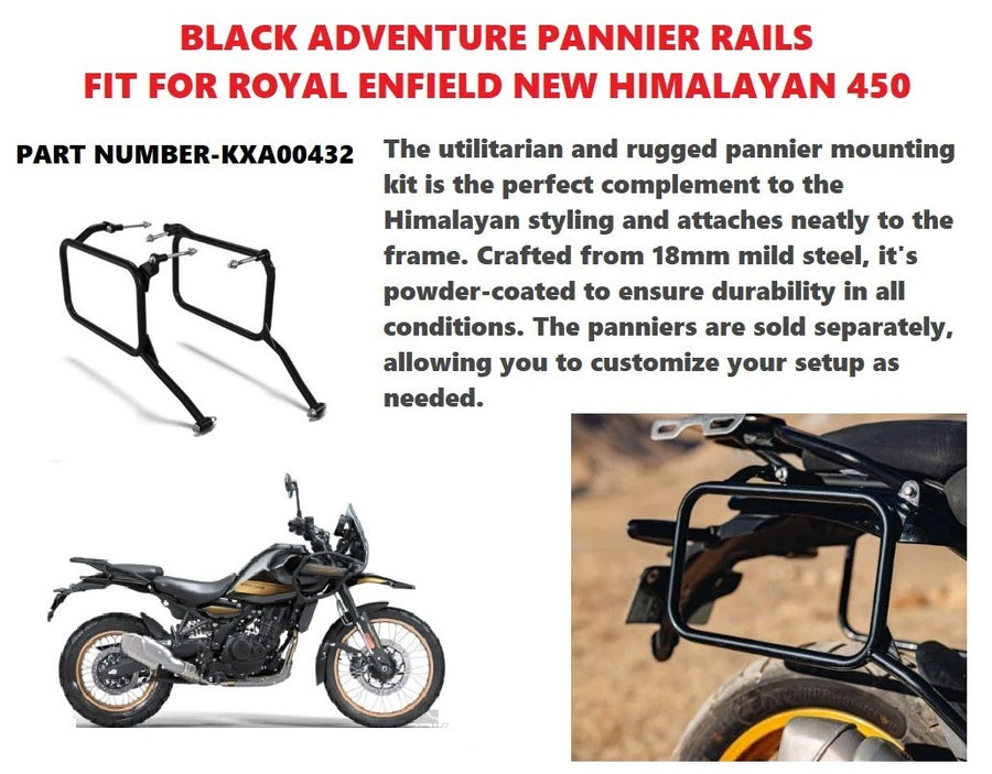 Black Adventure Pannier Rails fit for Royal Enfield Himalayan 450