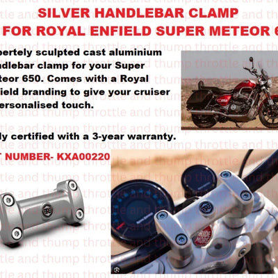 Silver Handlebar Clamp fit for Royal Enfield Super Meteor 650