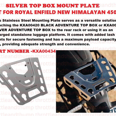 Silver Adventure Top Box Mount fit for Royal Enfield Himalayan 450