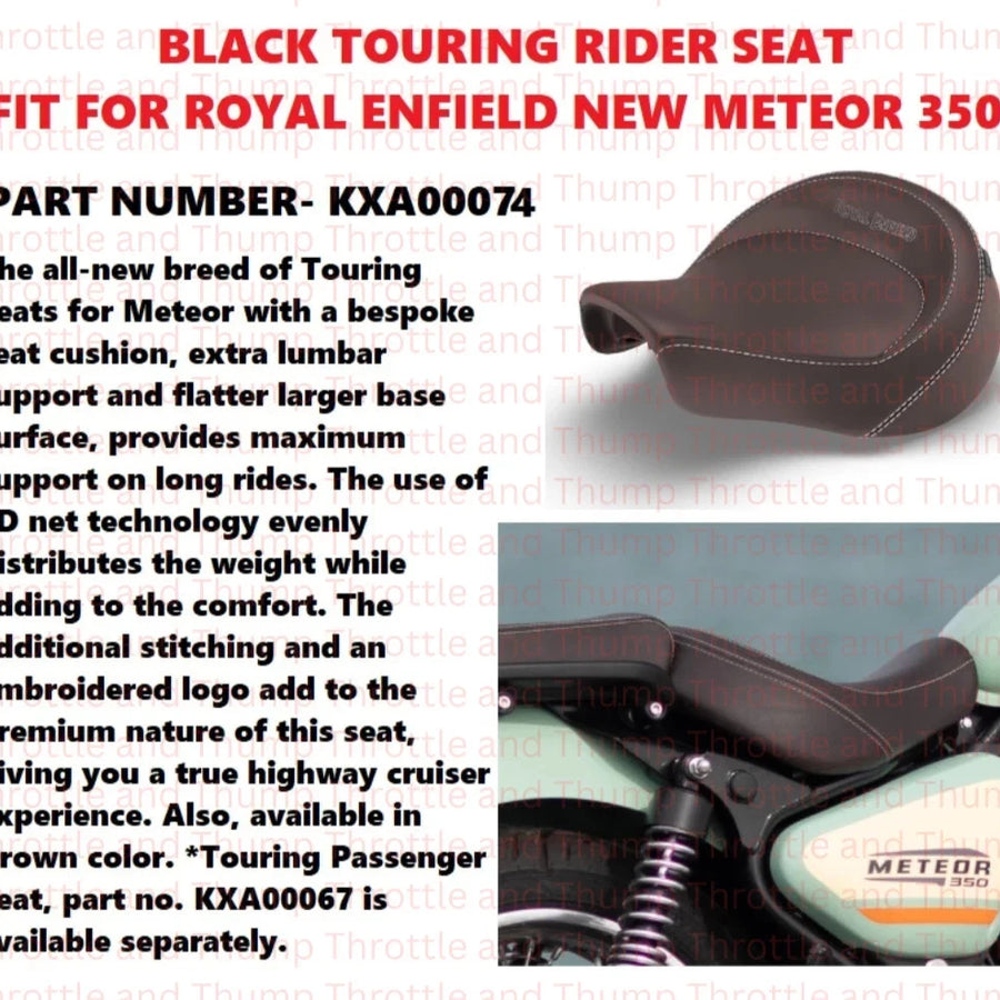 Brown Touring Rider Seat fit for Royal Enfield Meteor 350