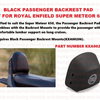 Black Passenger Backrest Pad fit for Royal Enfield Super Meteor 650