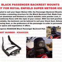 Black Passenger Backrest Mounts fit for Royal Enfield Super Meteor 650