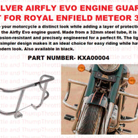 Silver Airfly Evo Engine Guard fit for Royal Enfield Meteor 350