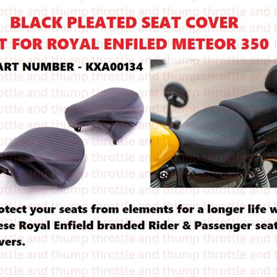 Black Pleated Seat Cover fit for Royal Enfield Meteor 350