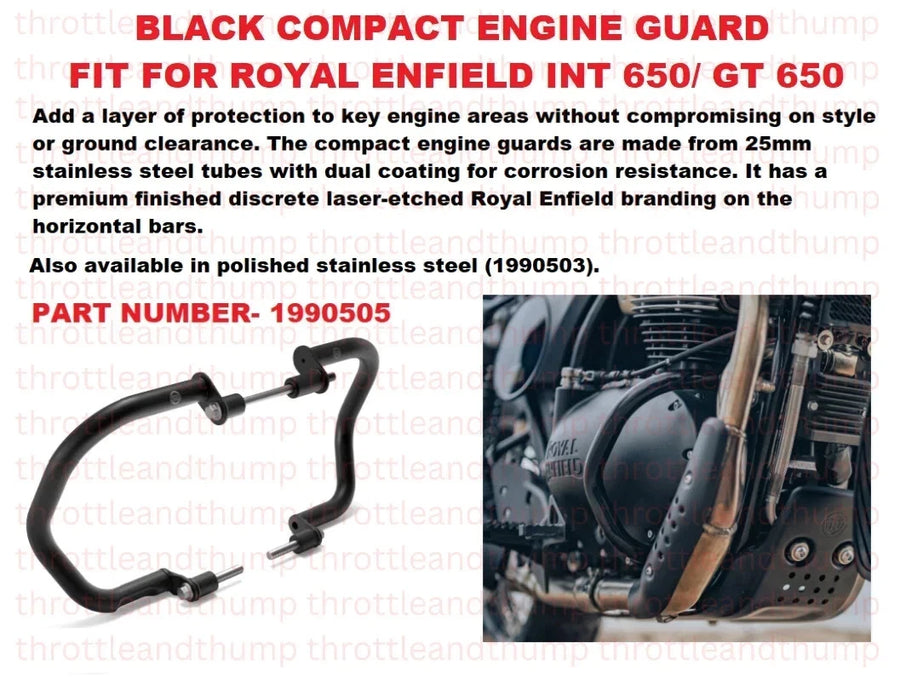 Black Compact Engine Guards fit for Royal Enfield Continental GT 650