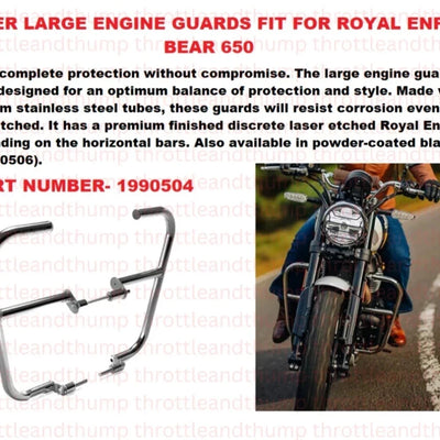 Silver Large Engine Guards fit for Royal Enfield Bear 650