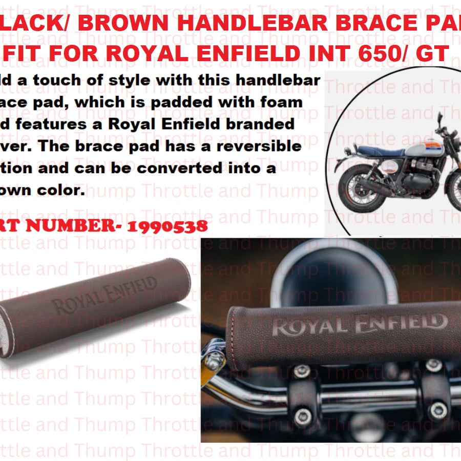 Black/ Brown Handlebar Brace Pad fit for Royal Enfield Interceptor 650