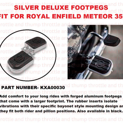 Silver Deluxe Footpegs fit for Royal Enfield Meteor 350