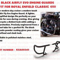 Black Airfly Evo Engine Guards fit for Royal Enfield Classic 650
